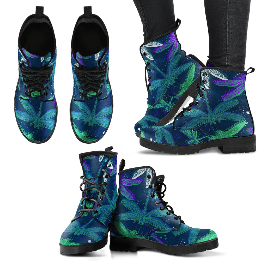Mystical Dragonfly Cruelty Free Leather Boots