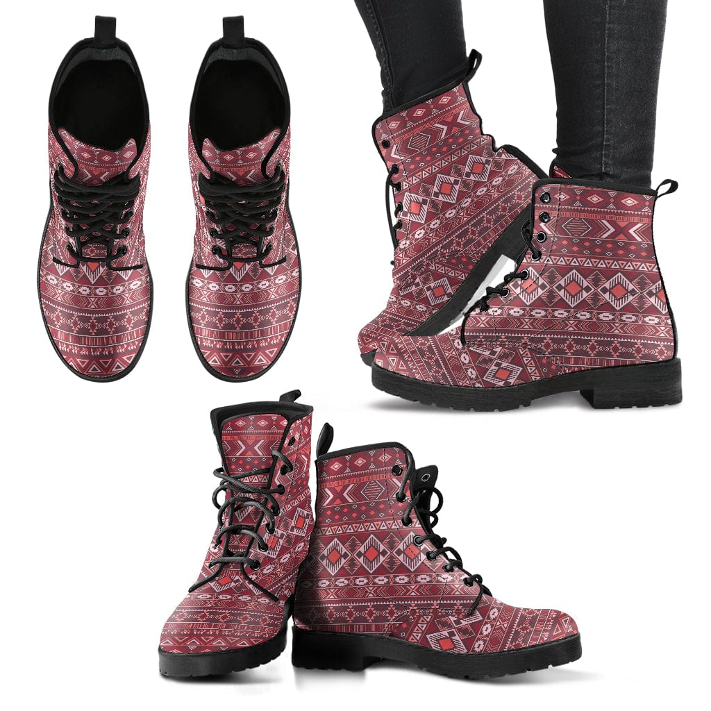 Pink Geometric Cruelty Free Leather Boots