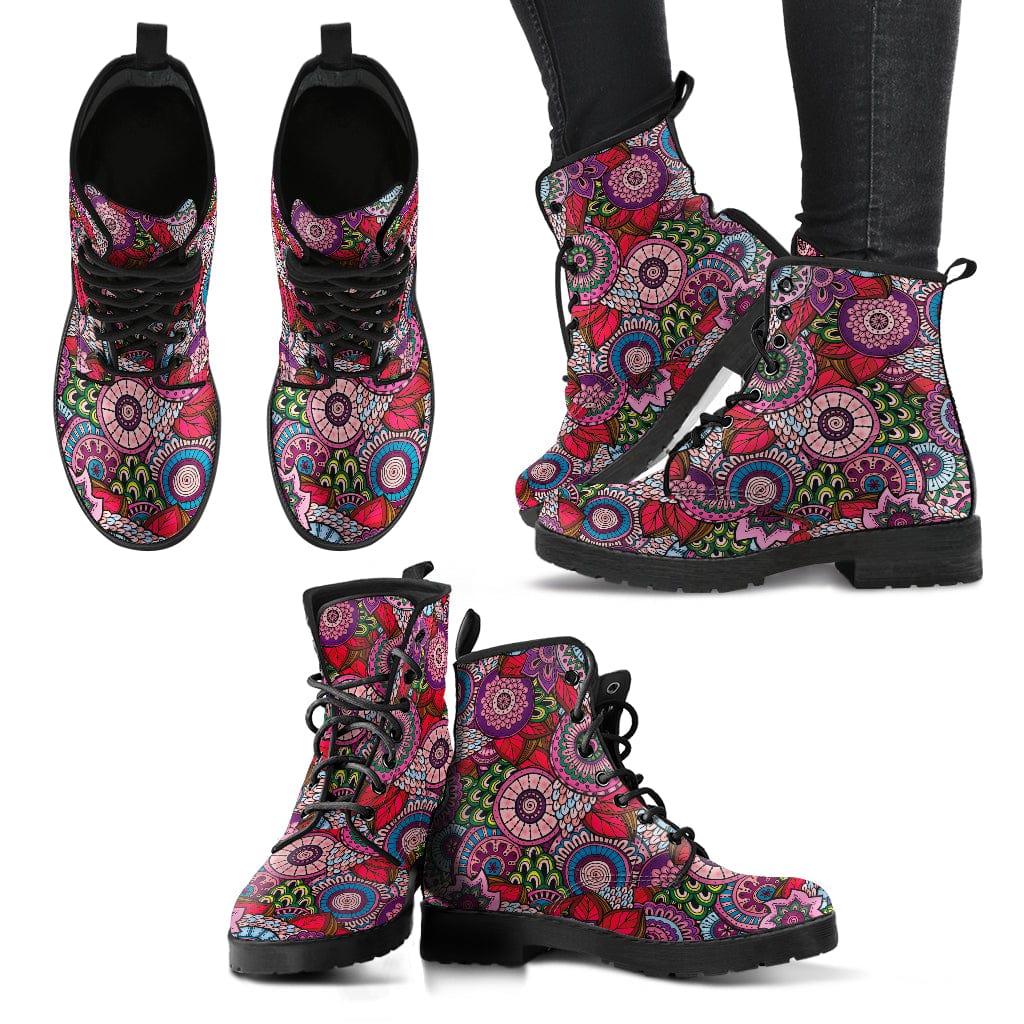 Pink Paisley Cruelty Free Leather Boots
