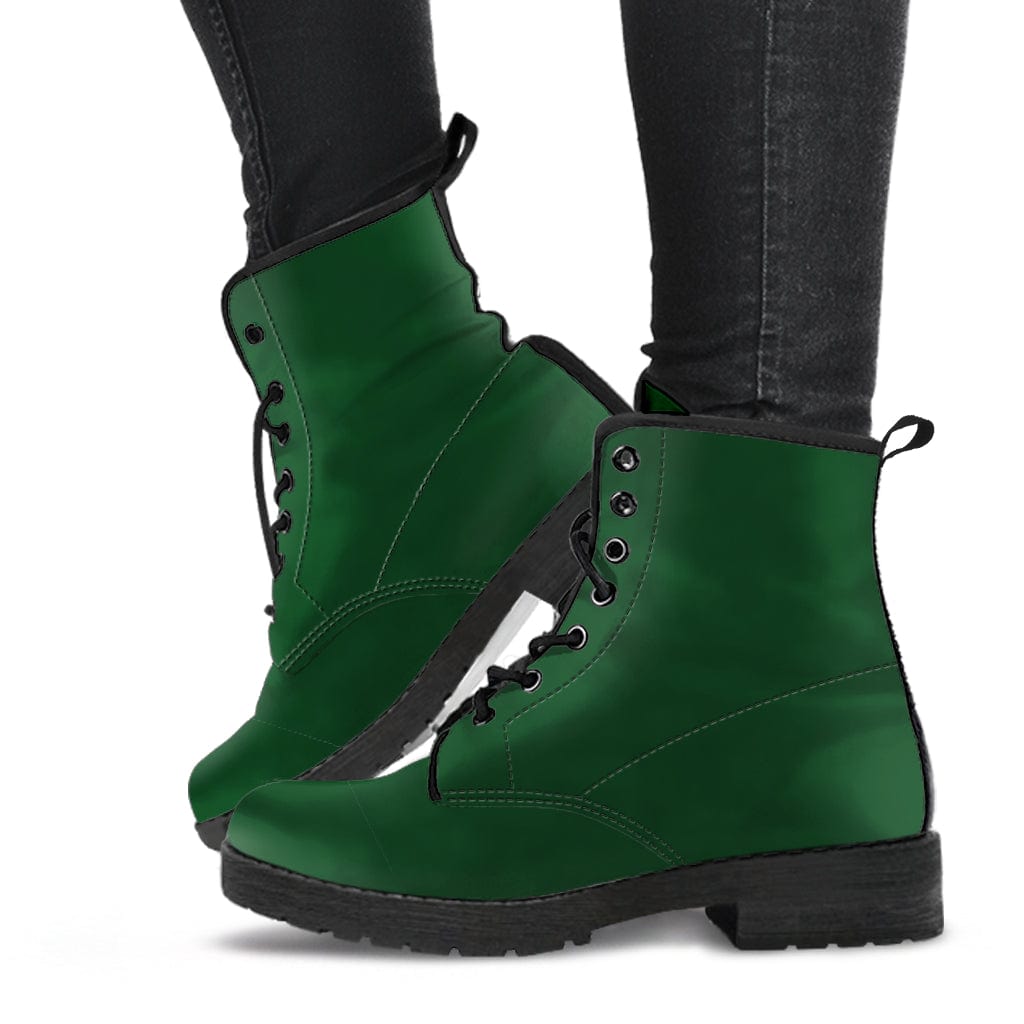 Plain Racing Green - Cruelty Free Leather Boots Shoezels™