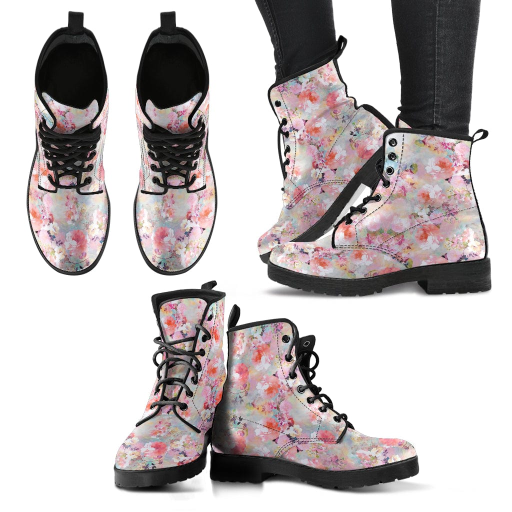 Premium Floral Cruelty Free Leather Boots