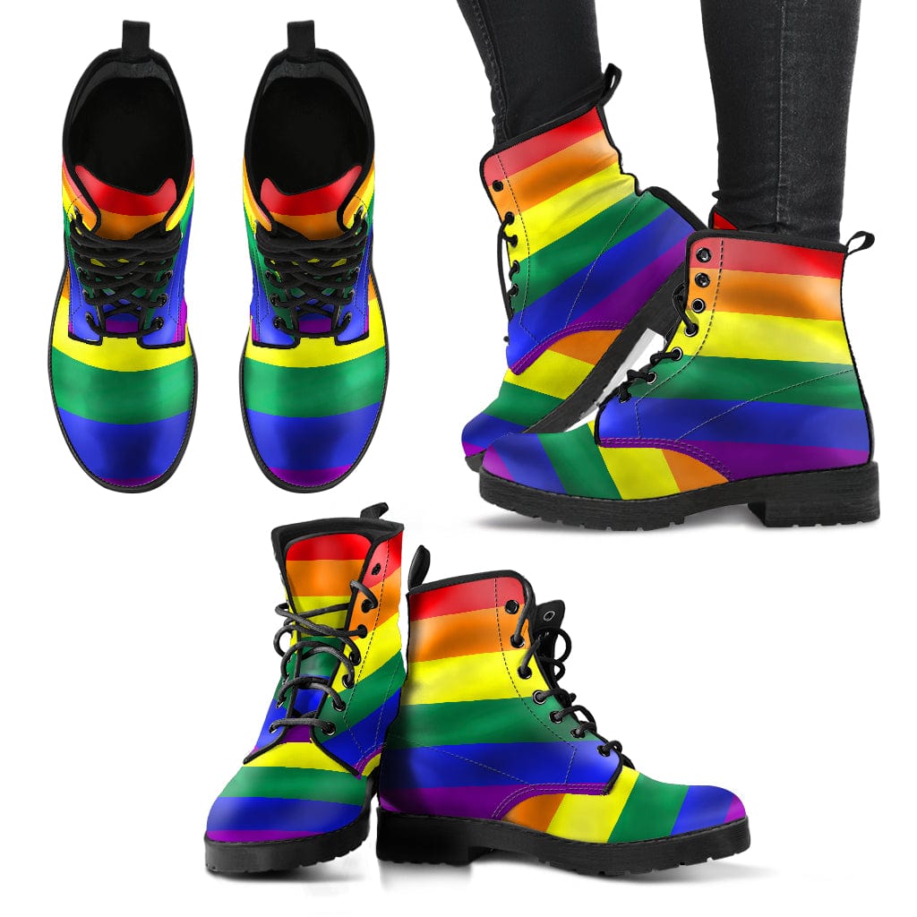 Rainbow Pride Cruelty Free Leather Boots