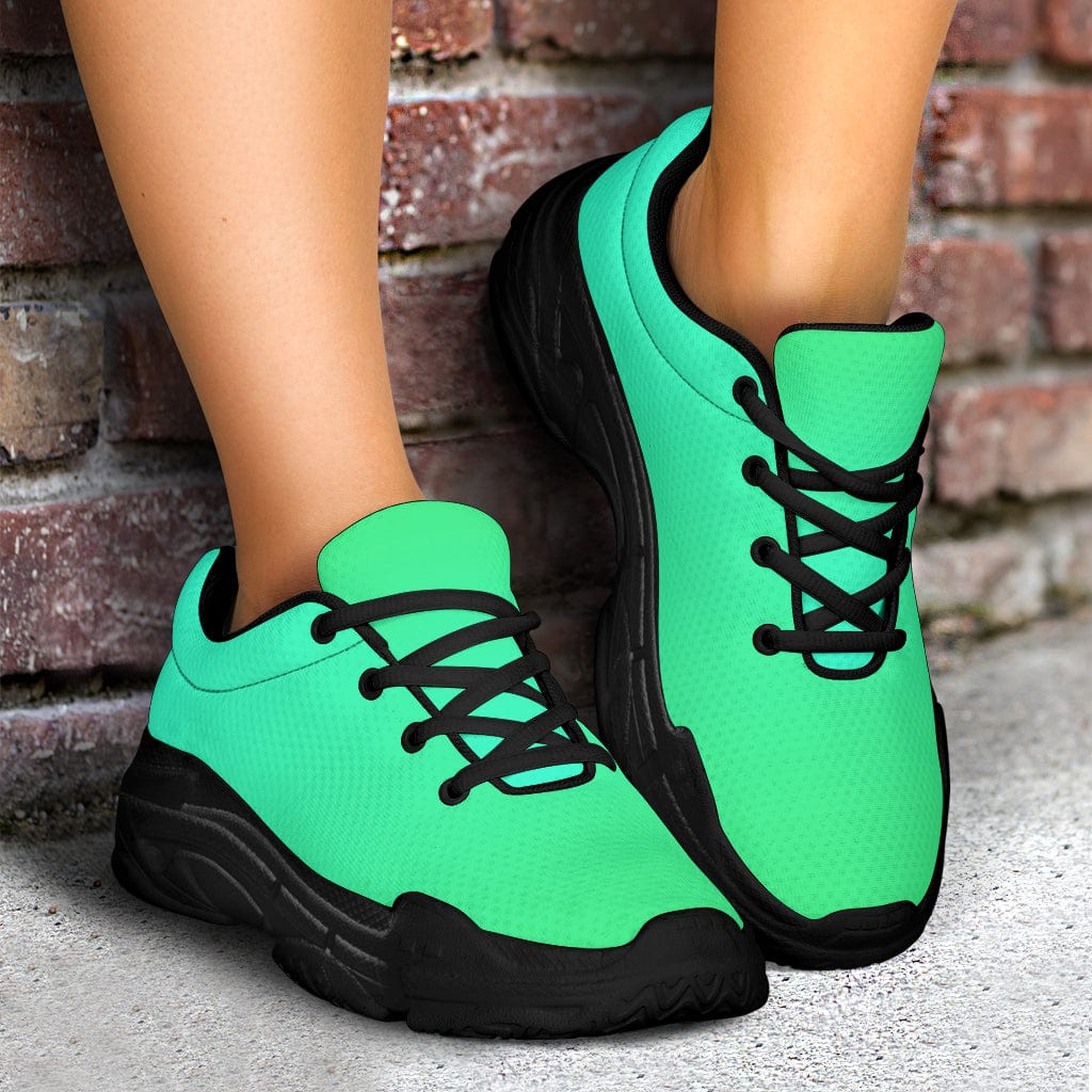 Shades of Light Green (Black or White Sole) - Chunky Sneakers Shoezels™