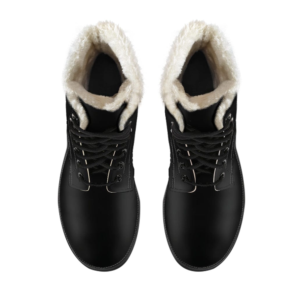 Shoe Black Cruelty Free Fur Lined Leather Boots
