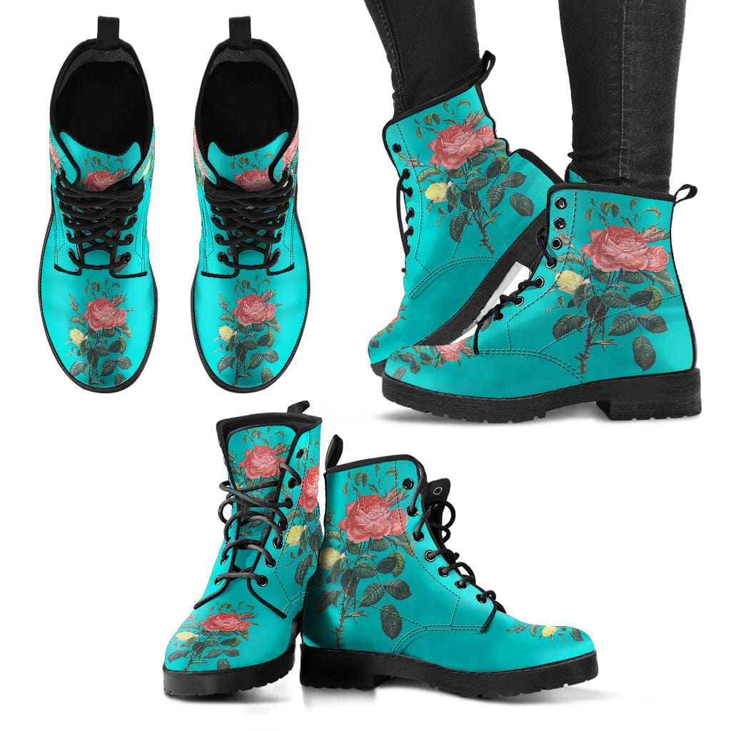 Shoe Floral Rose Cruelty Free Leather Boot