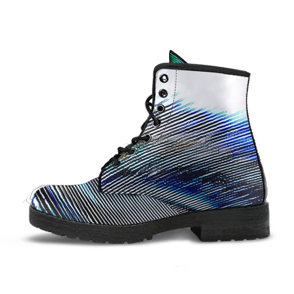 Shoe Peacock Feathers Cruelty Free Leather Boots