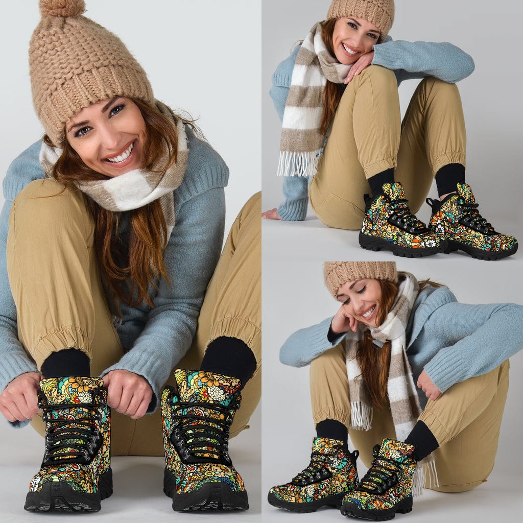 Artsy Flowers - Alpine Boots Shoezels™ Shoes | Boots | Sneakers