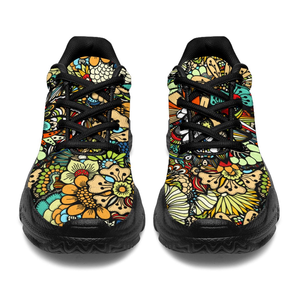 Artsy Flowers - Chunky Sneakers Shoezels™ Shoes | Boots | Sneakers