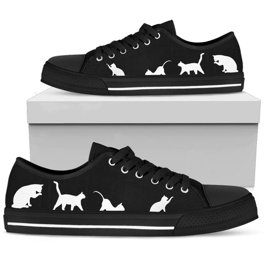 Black and White Cats Women's Low Top Shoe Shoezels™ Shoes | Boots | Sneakers