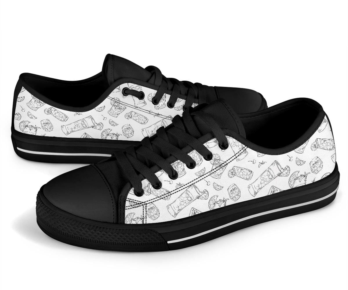 Black & White Cocktail - Low Tops Shoezels™ Shoes | Boots | Sneakers