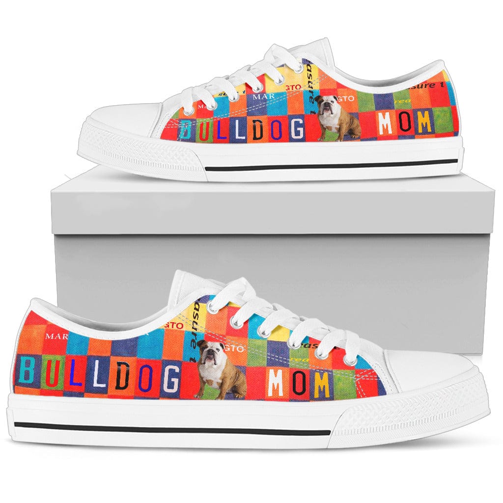 Women's Low Top Canvas Shoes For Bulldog Mom Shoezels™ Shoes | Boots | Sneakers