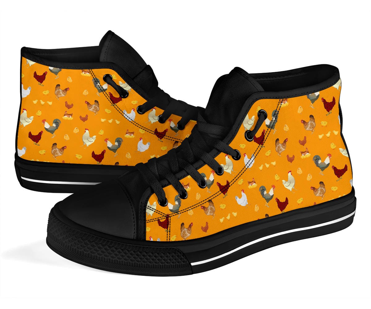 Chickens (Black) - High Tops Shoezels™ Shoes | Boots | Sneakers
