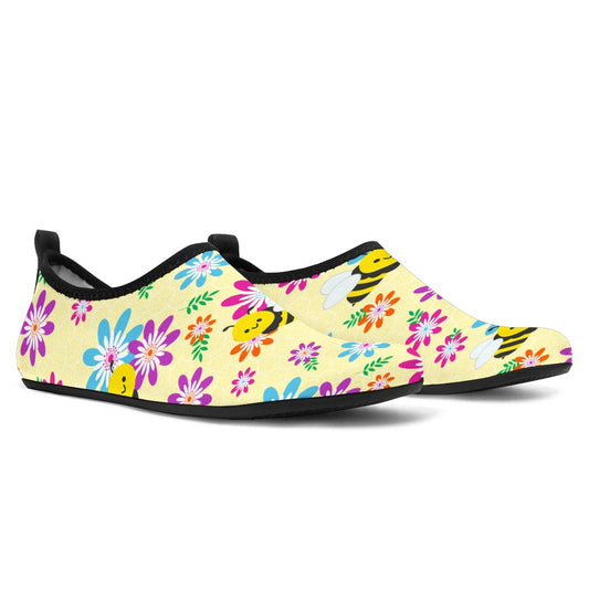 Cute Bumble Bees - Aqua Shoes Shoezels™ Shoes | Boots | Sneakers