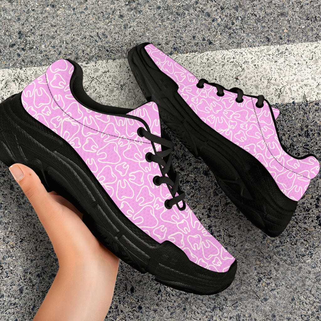 Dental Assistant Pink with Black Sole - Chunky Sneakers Shoezels™ Shoes | Boots | Sneakers