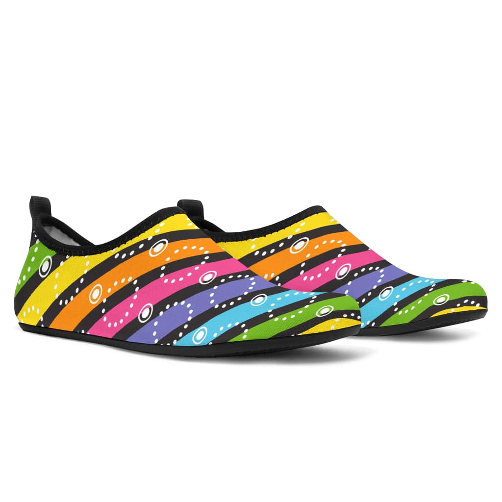 Diagonal Rainbow - Aqua Shoes Shoezels™ Shoes | Boots | Sneakers