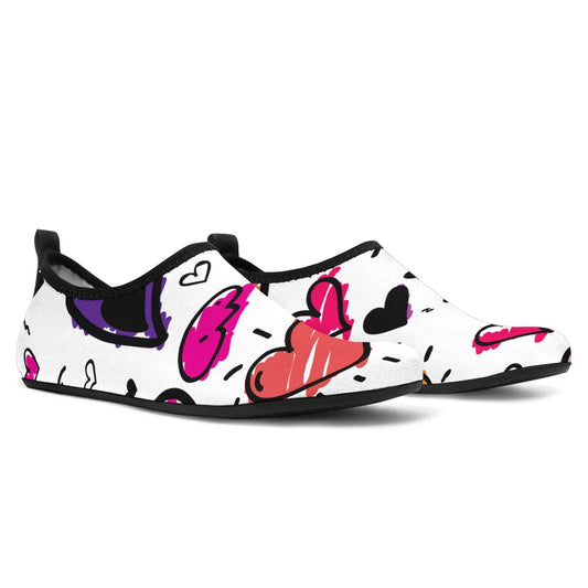 Doodle Hearts - Aqua Shoes Shoezels™ Shoes | Boots | Sneakers