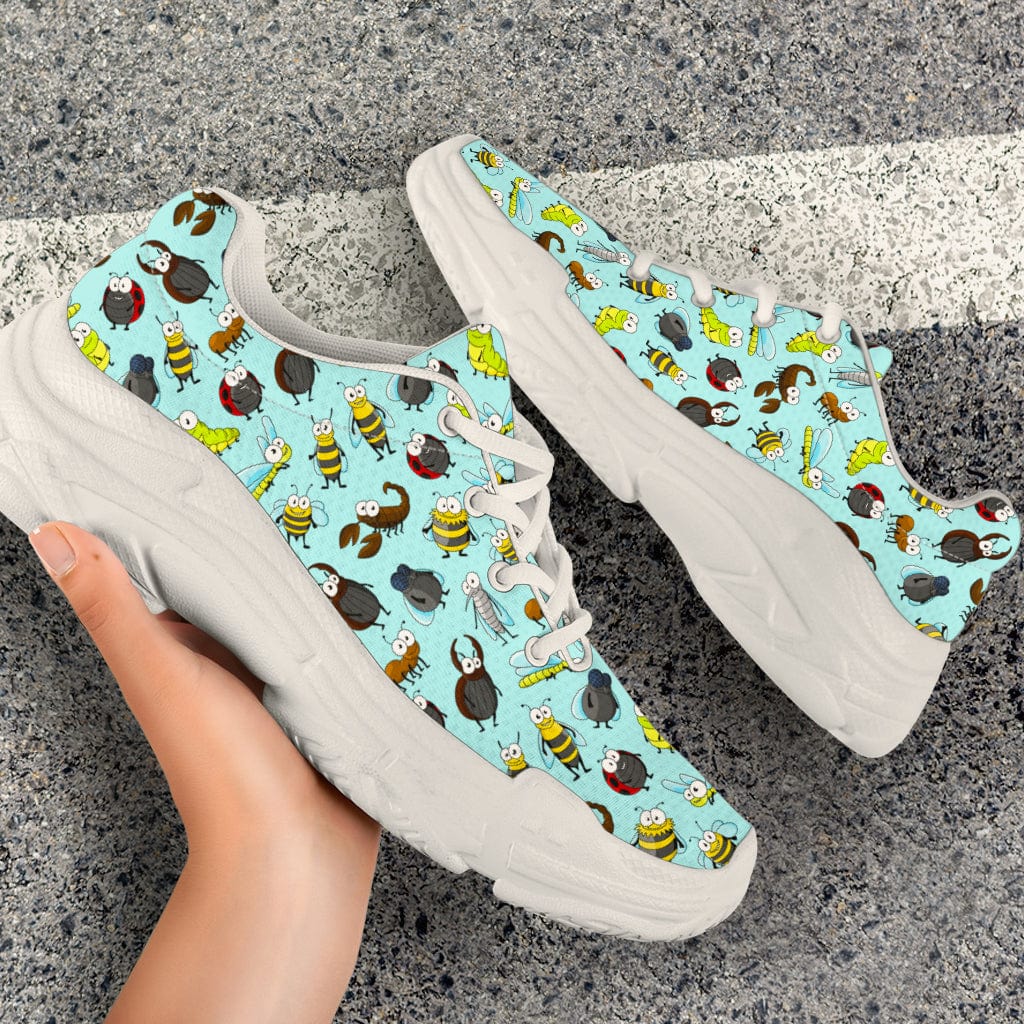 Happy Bugs - Chunky Sneakers (White) Shoezels™ Shoes | Boots | Sneakers