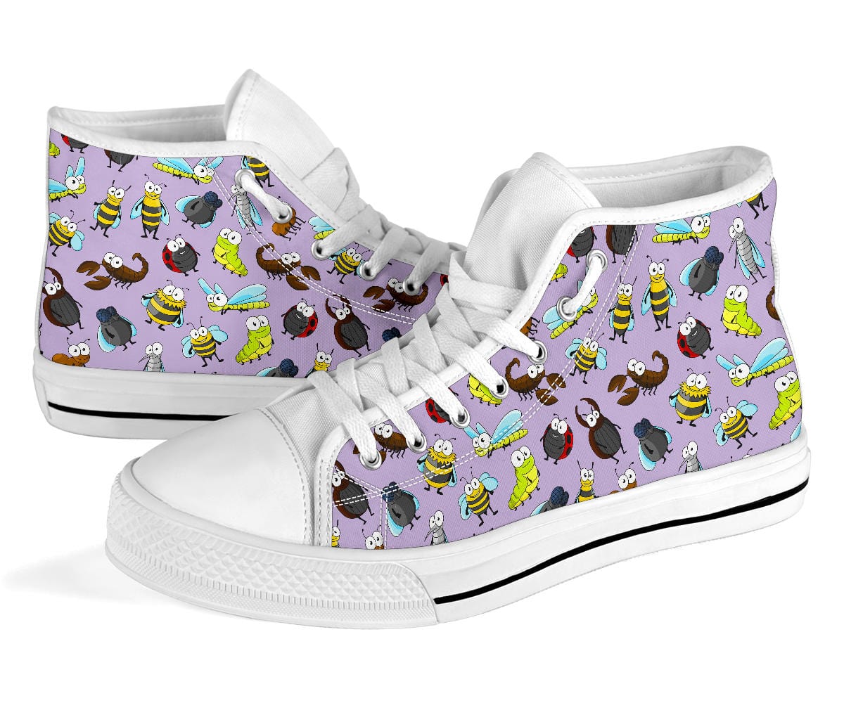 Happy Insects - High Tops (White or Black Sole) Shoezels™ Shoes | Boots | Sneakers
