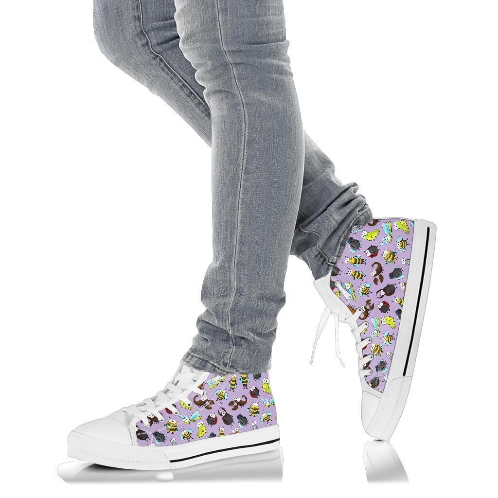 Happy Insects - High Tops (White or Black Sole) Shoezels™ Shoes | Boots | Sneakers