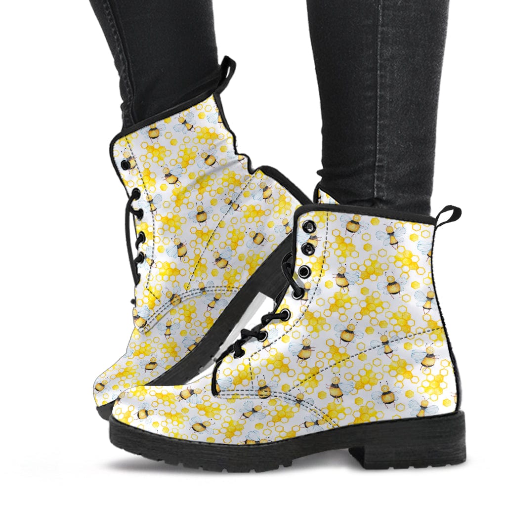 Honeycomb - Cruelty Free Leather Boots Shoezels™ Shoes | Boots | Sneakers