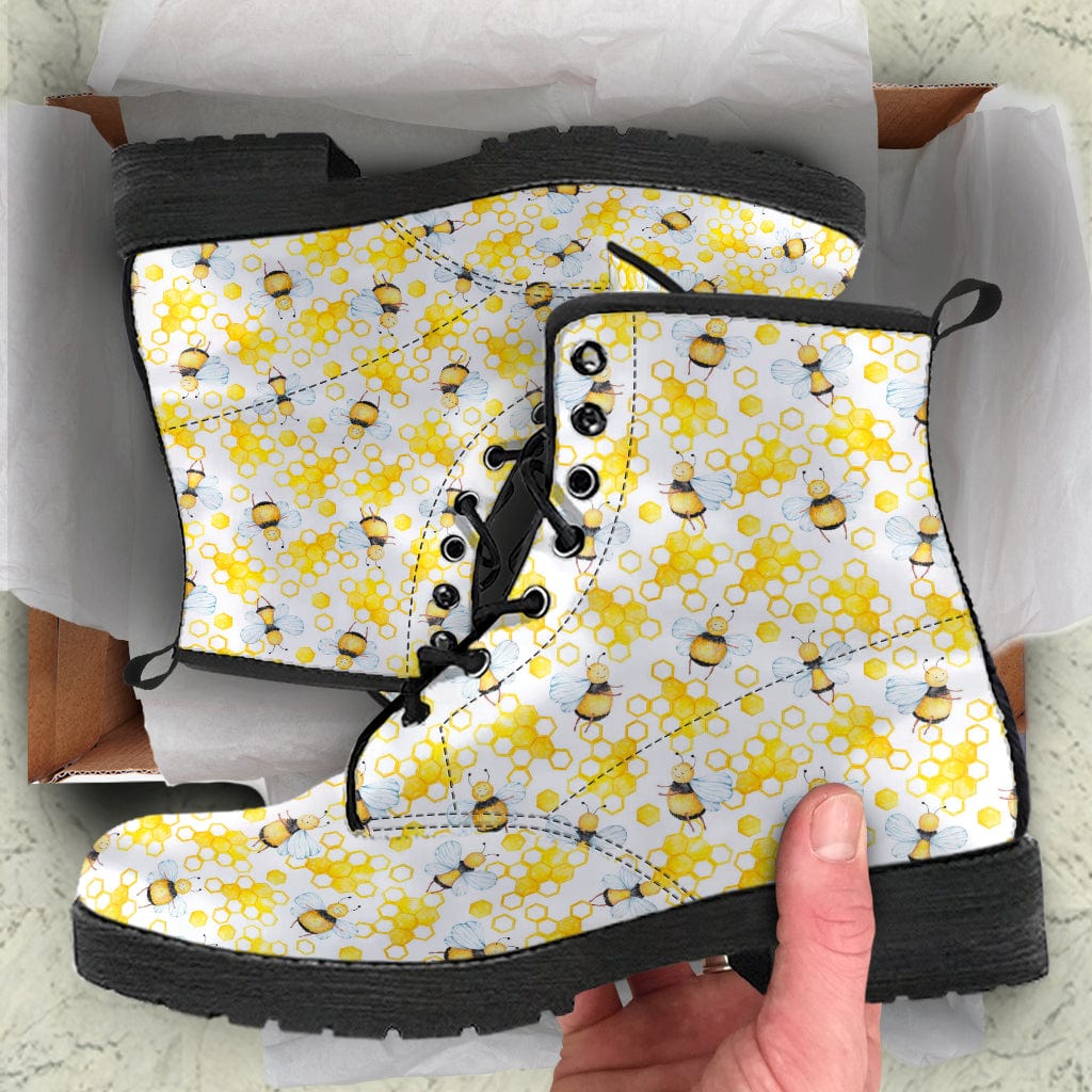 Honeycomb - Cruelty Free Leather Boots Shoezels™ Shoes | Boots | Sneakers