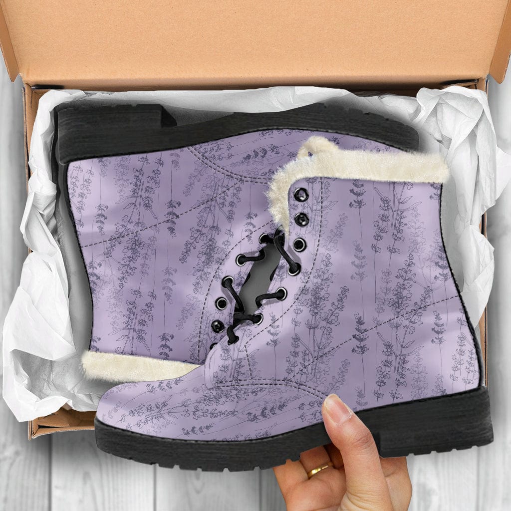 Lavender - Cruelty Free Fur Lined Boots Shoezels™ Shoes | Boots | Sneakers