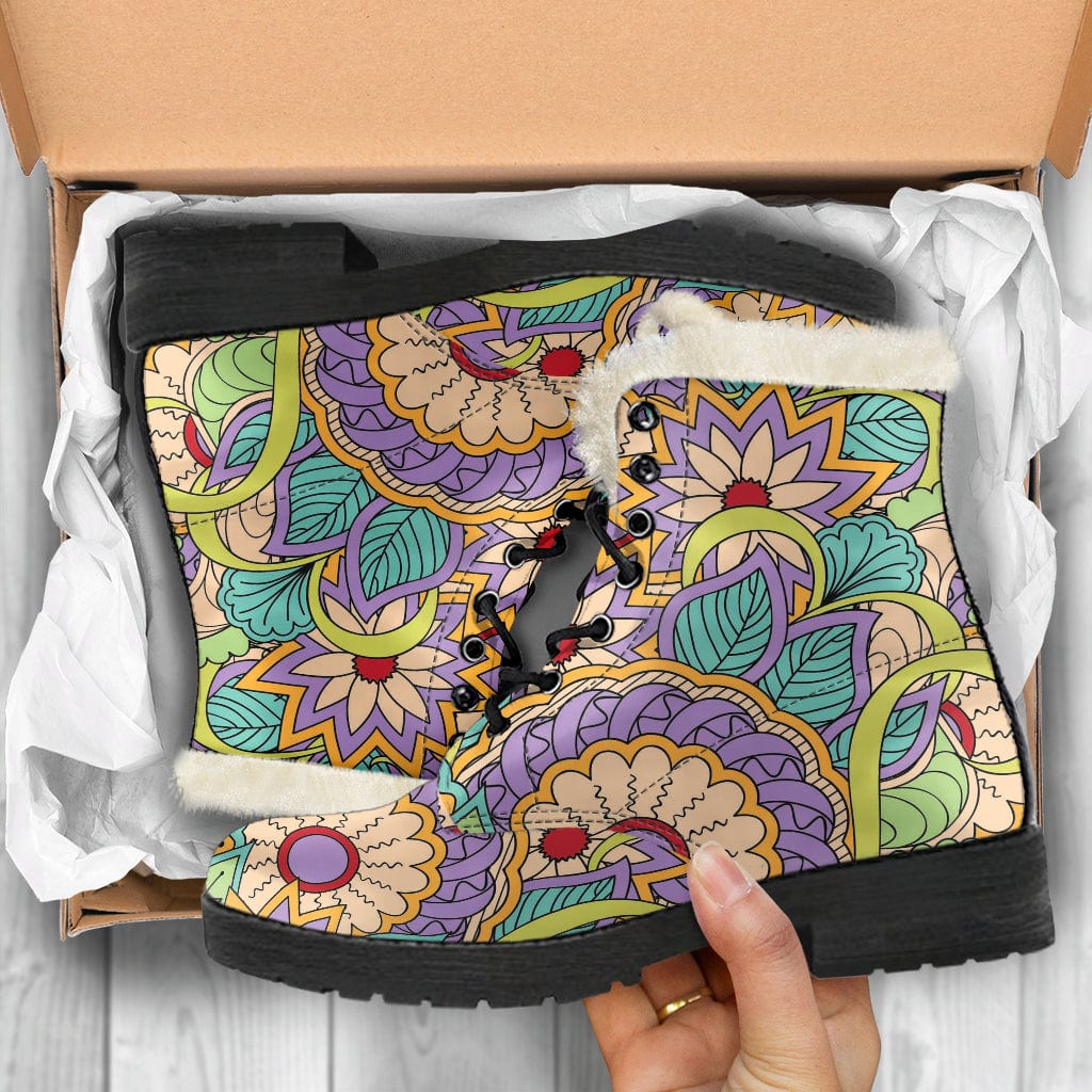 Multi Colour - Cruelty Free Fur Lined Boots Shoezels™ Shoes | Boots | Sneakers