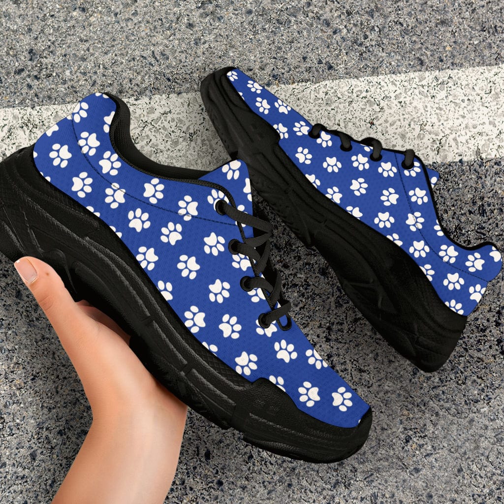 Paw Print Blue Chunky Sneakers Shoezels™ Shoes | Boots | Sneakers