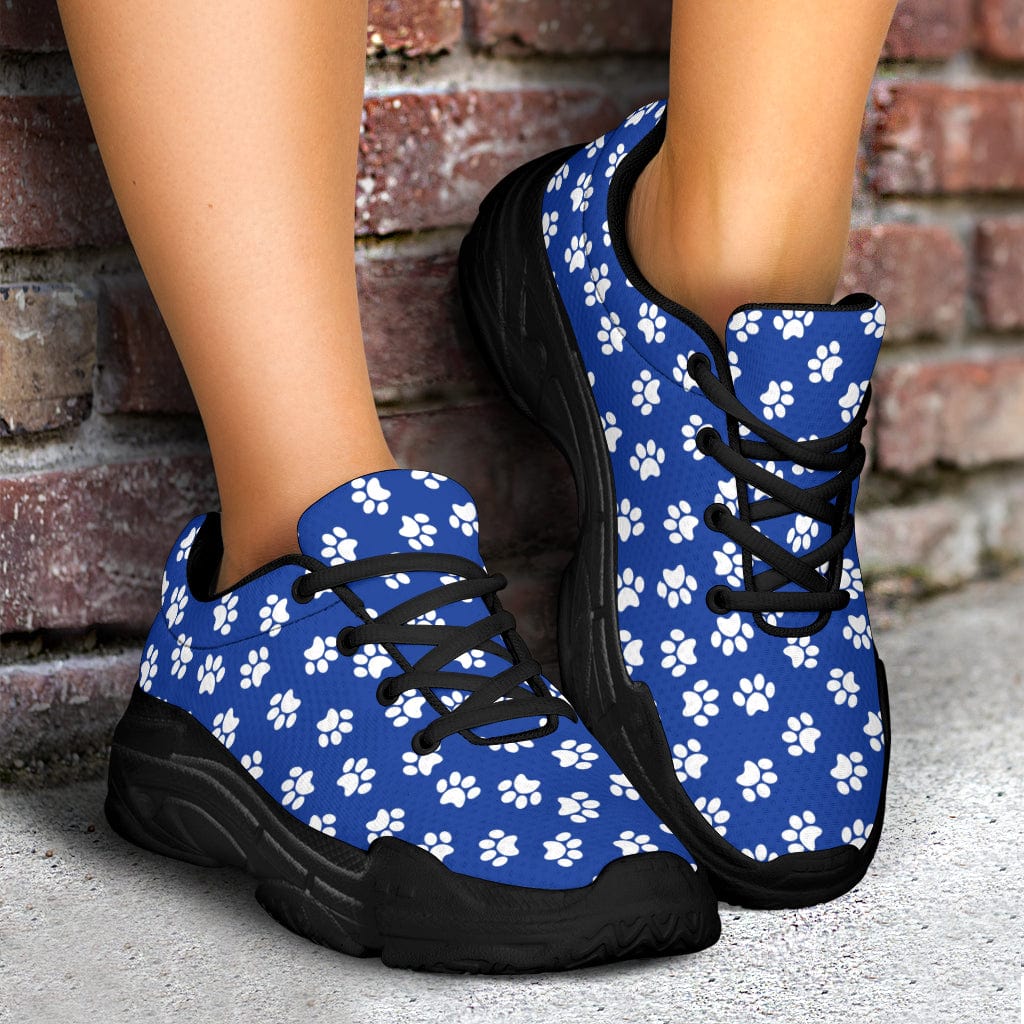Paw Print Blue Chunky Sneakers Shoezels™ Shoes | Boots | Sneakers