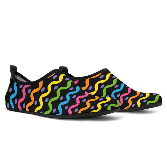 Rainbow Wavy Lined Aqua Shoes Shoezels™ Shoes | Boots | Sneakers