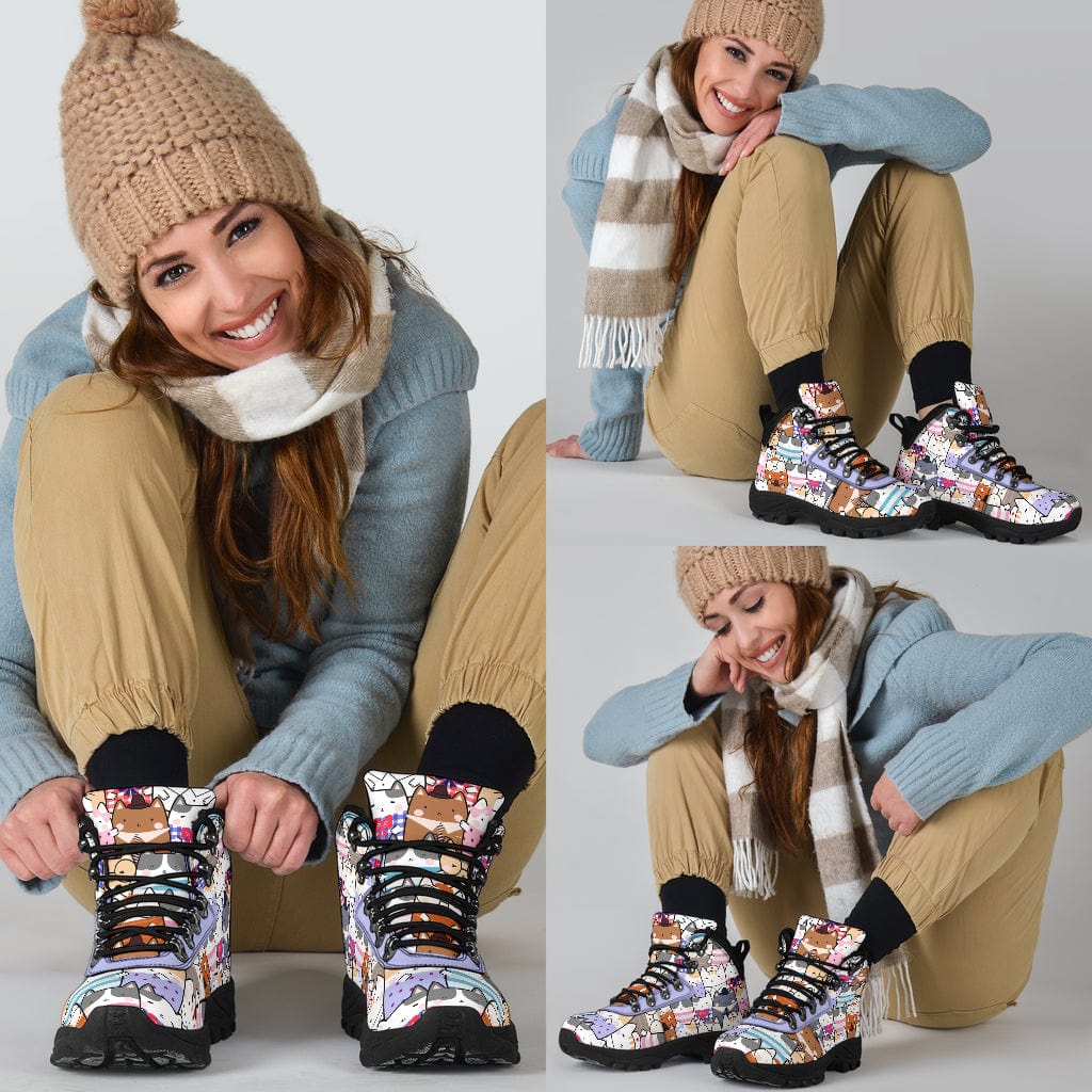 Sassy Cat Purple Variant - Alpine Boots Shoezels™ Shoes | Boots | Sneakers