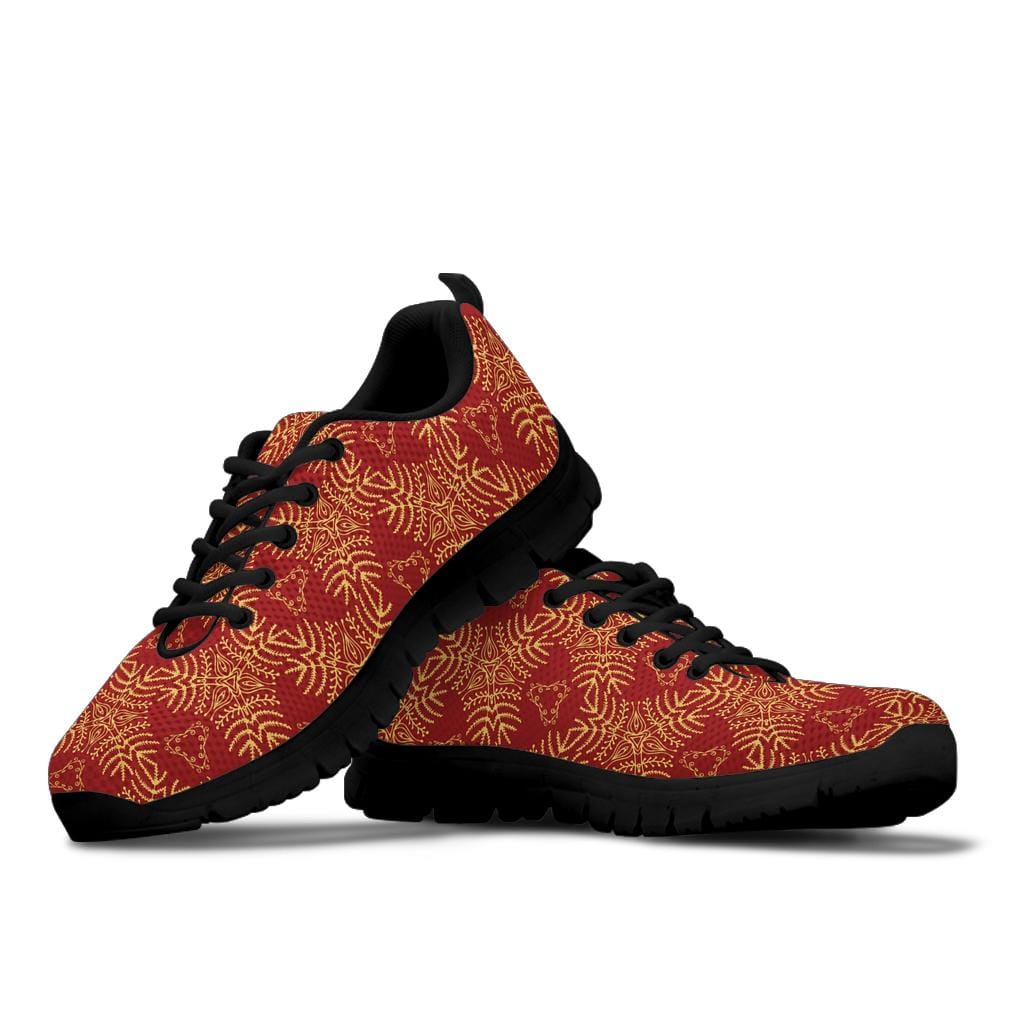 Shoe Accessories Red & Gold Mandala Sneakers