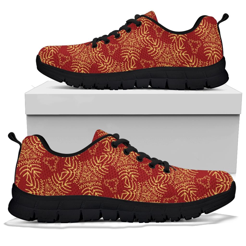 Shoe Accessories Red & Gold Mandala Sneakers