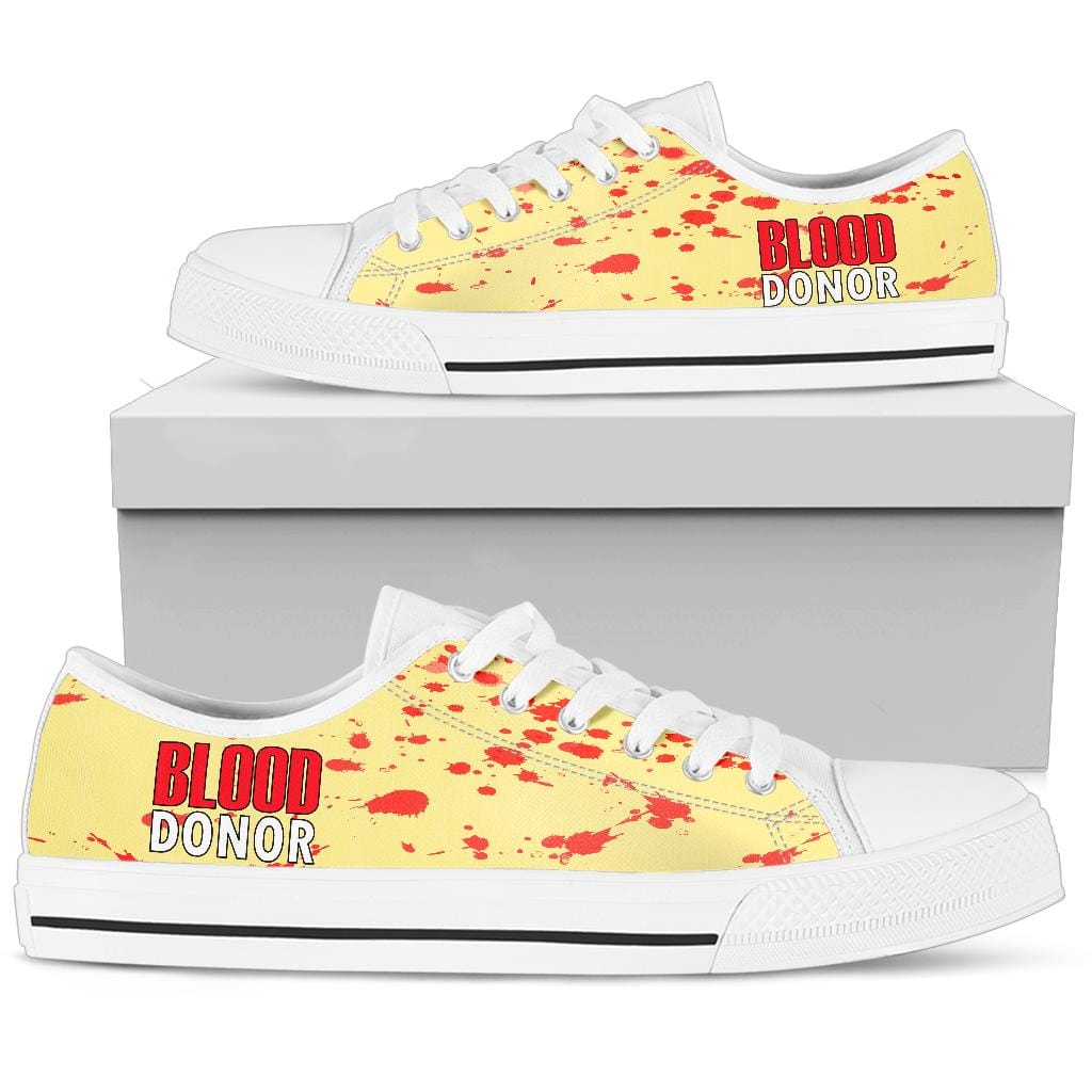 Shoe Blood Donor - Low Tops Womens Low Top - White - Blood Donor - White / US5.5 (EU36) Shoezels™ Shoes | Boots | Sneakers