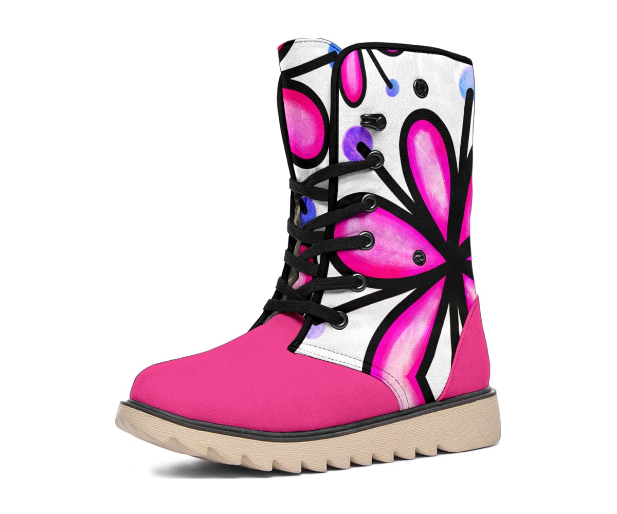 Shoes Doodle Flowers Winter Boots