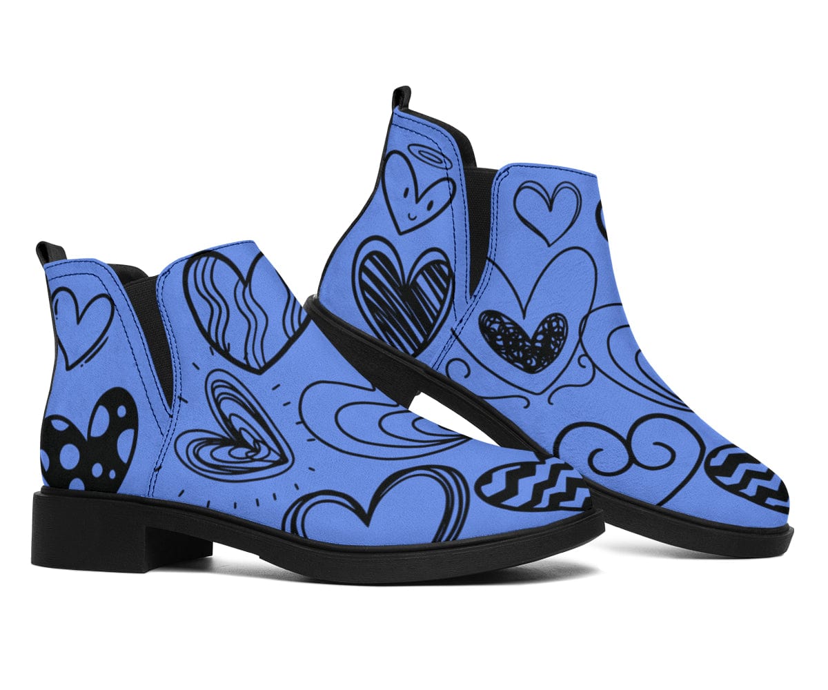 Shoes Doodle Hearts - Fashion Boots Shoezels™ Shoes | Boots | Sneakers