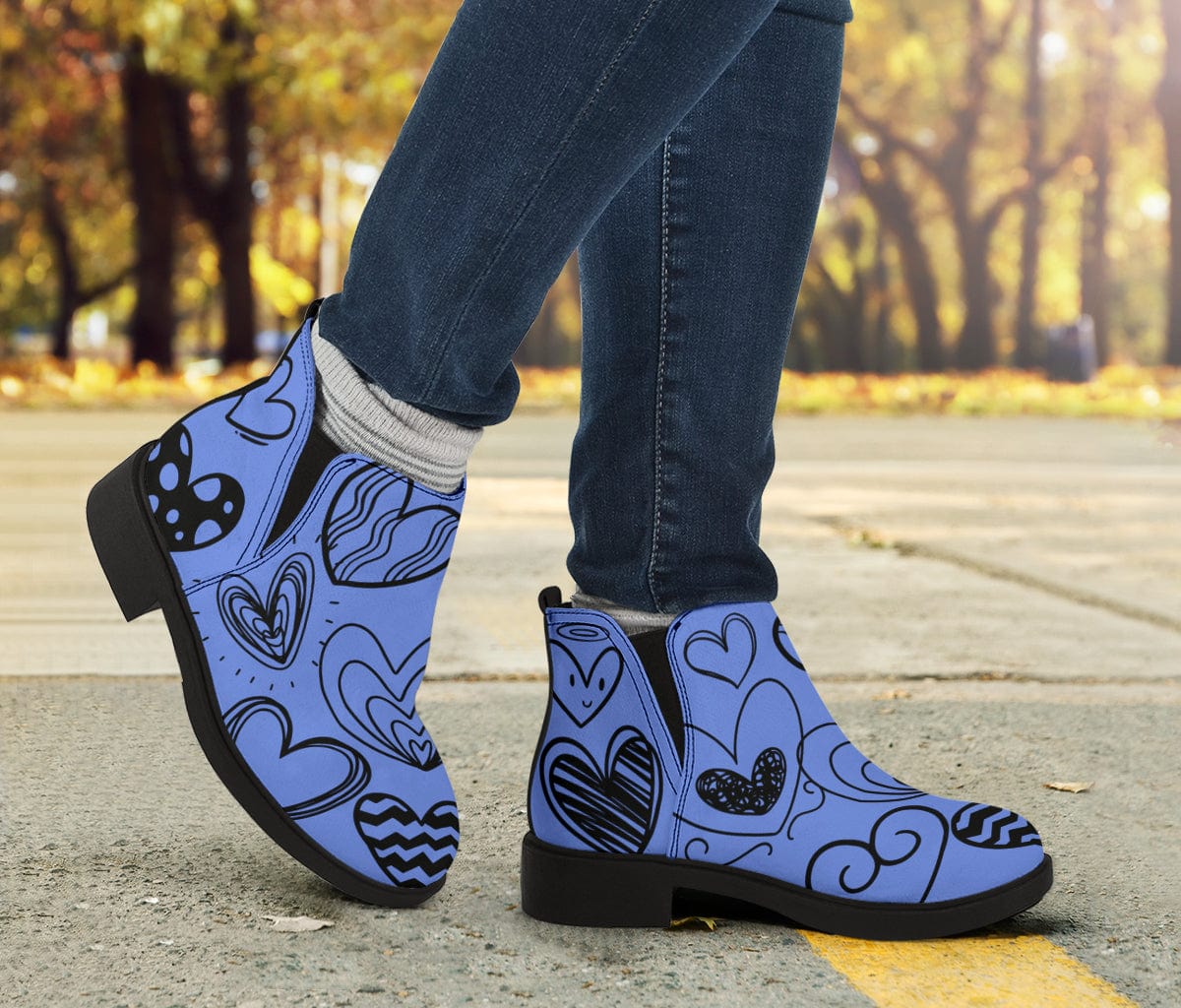 Shoes Doodle Hearts - Fashion Boots Shoezels™ Shoes | Boots | Sneakers