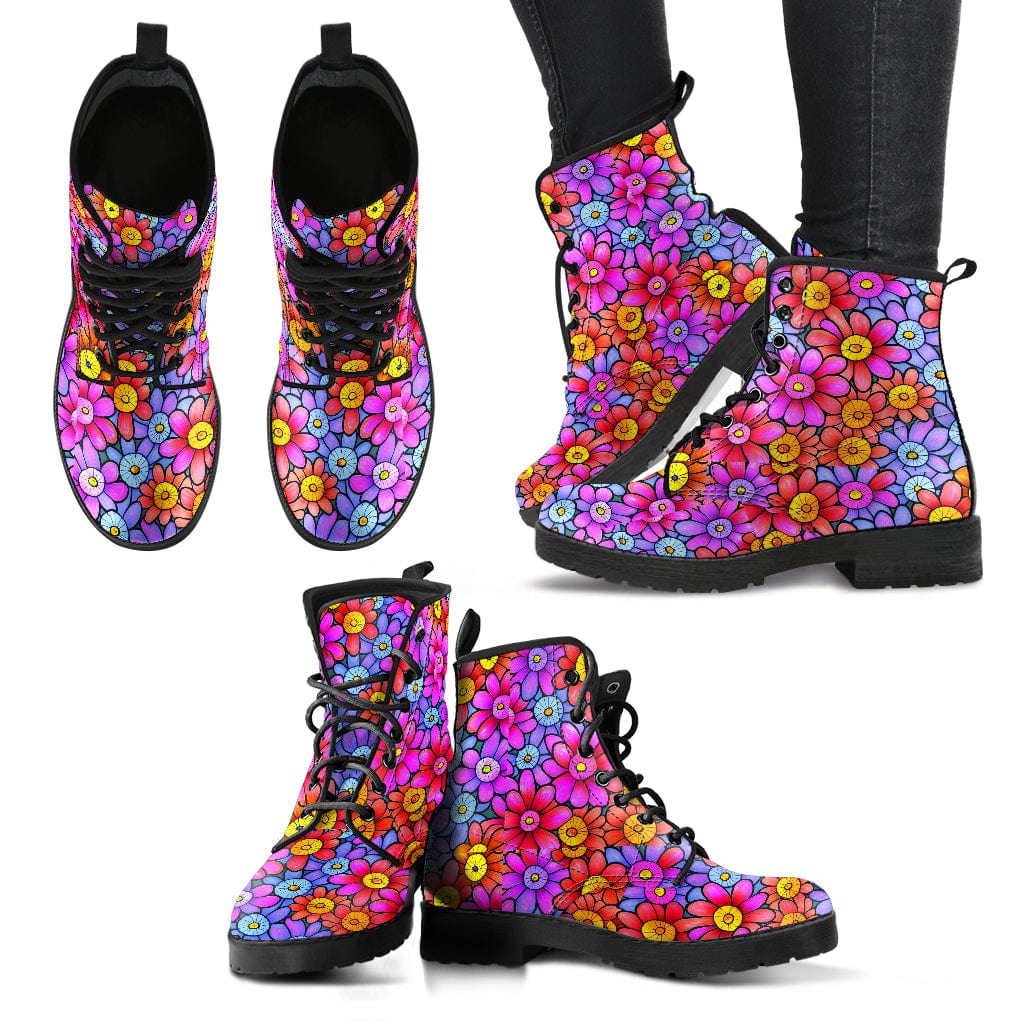 Shoes Flowers - Cruelty Free Leather Boots Shoezels™ Shoes | Boots | Sneakers