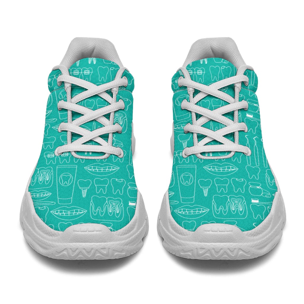 Shoes Green Chunky Sneakers For Dentists & Dental Assistants Shoezels™ Shoes | Boots | Sneakers