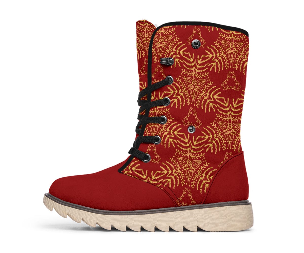 Shoes Red&Gold Mandala Winter Boots