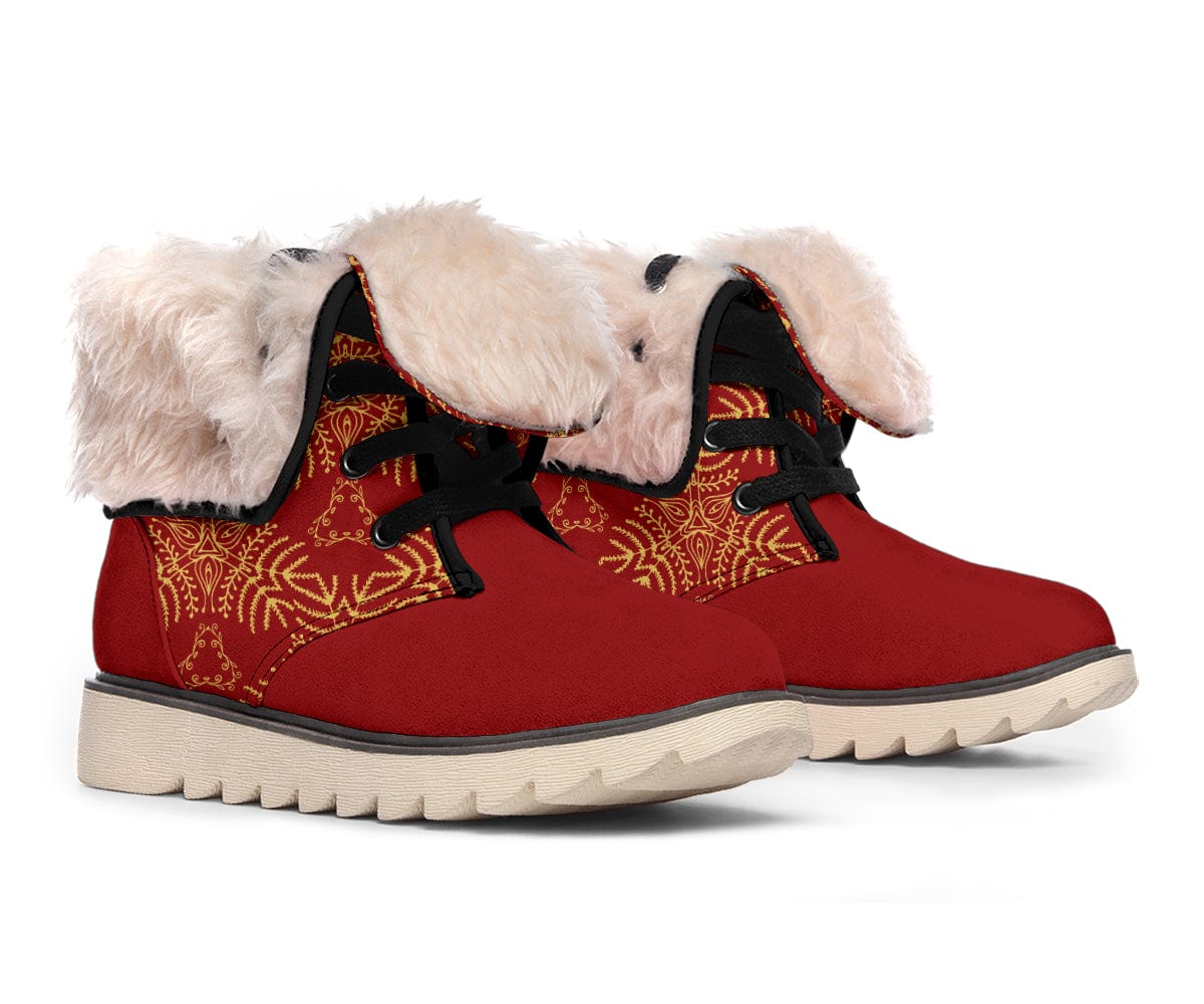 Shoes Red&Gold Mandala Winter Boots