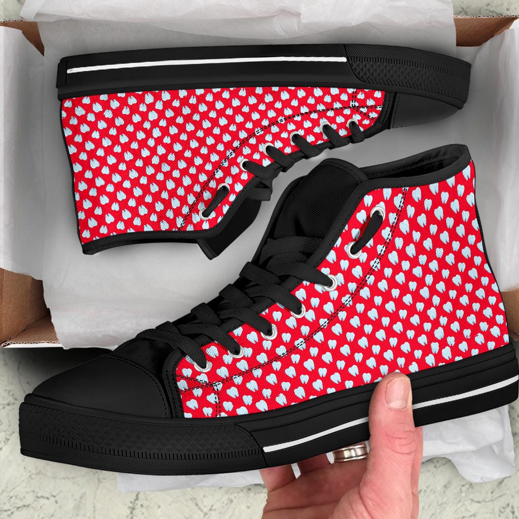 Shoes Red High Tops for Dentists and Dental Assistants - High Tops Shoezels™ Shoes | Boots | Sneakers