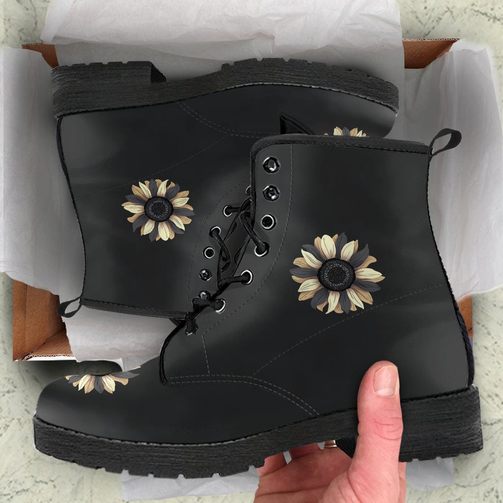 Shoes Sunflower Black - Cruelty Free Leather Boots Shoezels™ Shoes | Boots | Sneakers