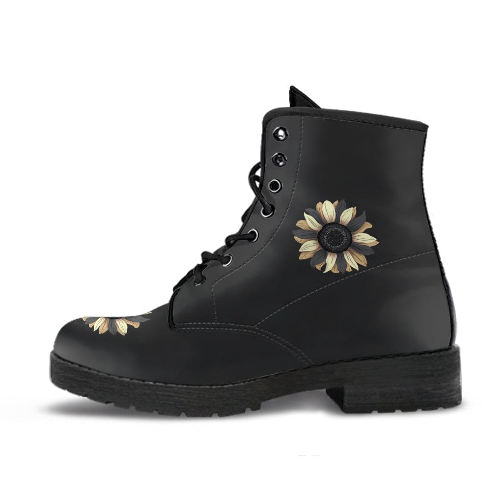 Shoes Sunflower Black - Cruelty Free Leather Boots Women's Leather Boots - Black - Sunflower Black - Cruelty Free Leather Boots / US5 (EU35) Shoezels™ Shoes | Boots | Sneakers