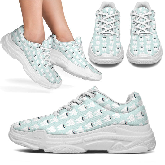 Shoes Bad Tooth - Chunky Sneakers For Dentists & Dental Assistants Women's Sneakers - White - Bad Tooth - Chunky Sneakers For Dentists & Dental Assistants / US5.5 (EU36) Shoezels™ Shoes | Boots | Sneakers