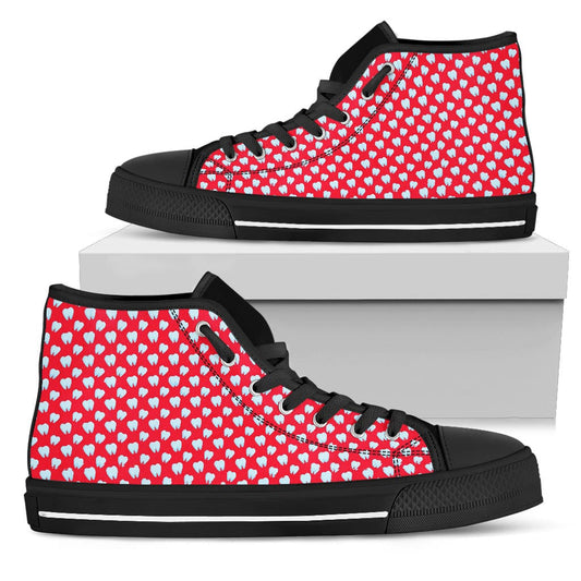Shoes Red High Tops for Dentists and Dental Assistants - High Tops Womens High Top - Black - Red High Tops for Dentists and Dental Assistants - High Tops / US5.5 (EU36) Shoezels™ Shoes | Boots | Sneakers
