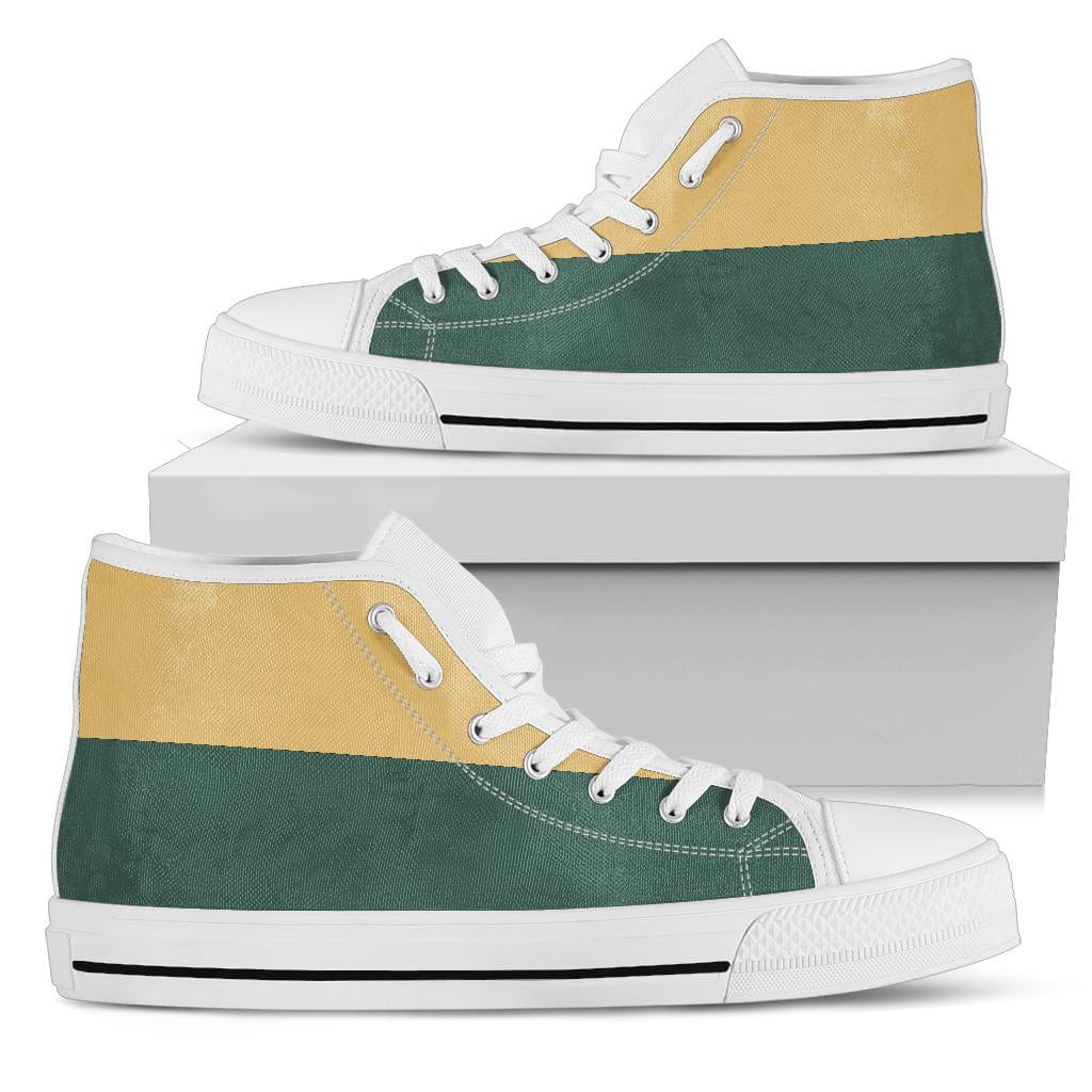 Shoes Green & Cream - High Tops Womens High Top - White - Green & Cream - High Tops / US5.5 (EU36)
