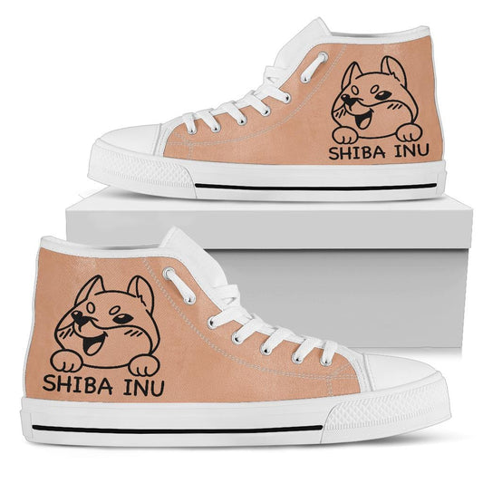 Shoes Shiba Inu - High Tops Womens High Top - White - Shiba Inu - High Tops / US5.5 (EU36)