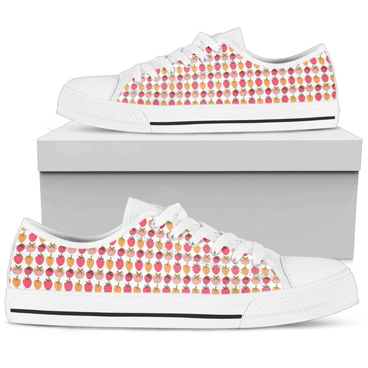 Shoes Berry Fruit - Low Tops Womens Low Top - White - Berry Fruit - Low Tops / US5.5 (EU36) Shoezels™ Shoes | Boots | Sneakers