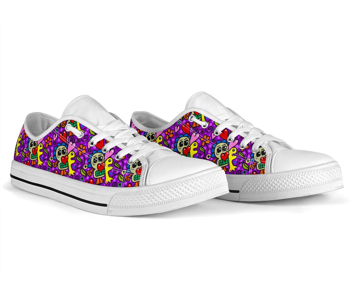 Skull Doodle - Low Tops Shoezels™ Shoes | Boots | Sneakers